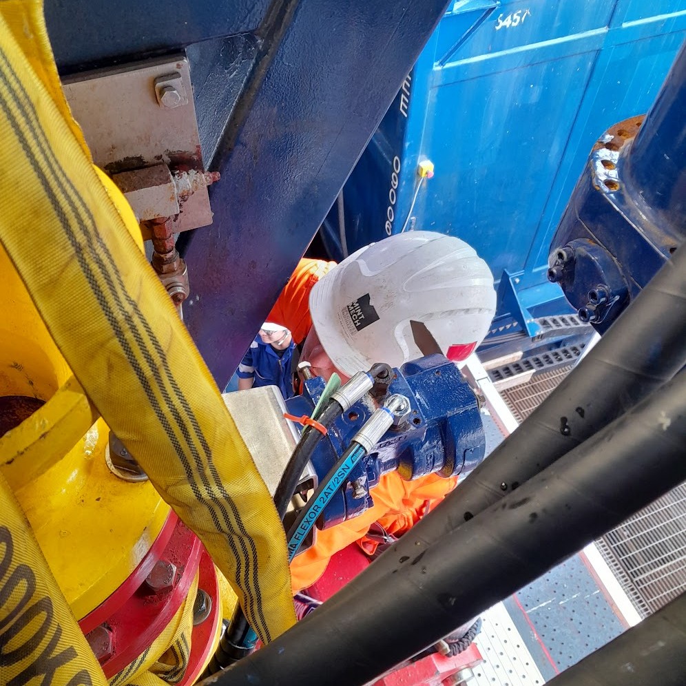 An engineer working on the safety aspects of a marine deck spread